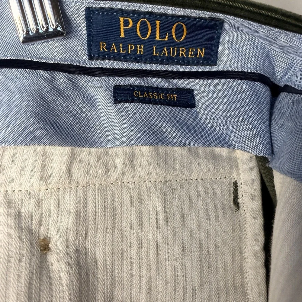 Vintage Polo Ralph Lauren Men's Olive Green Corduroy Classic Fit Pants 36X32 90s